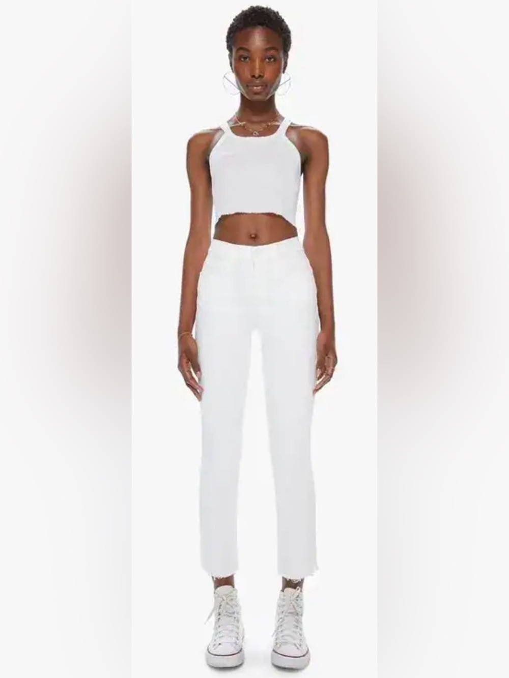MOTHER The Mid Rise Dazzler Ankle Fray Jeans – Fairest Of Them All